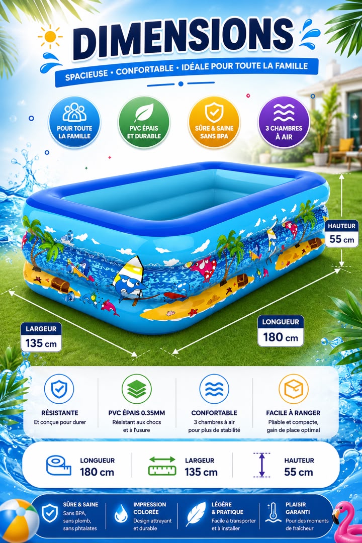 Piscine gonflable Portable, plein air, jardin flottant